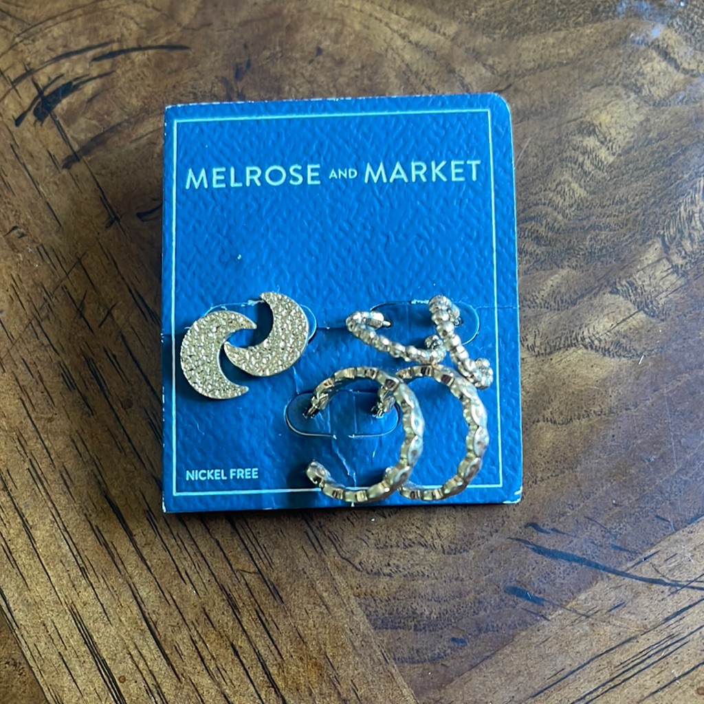 Melrose And Market From Nordstrom Set Of 3 Pairs Of Earrings New